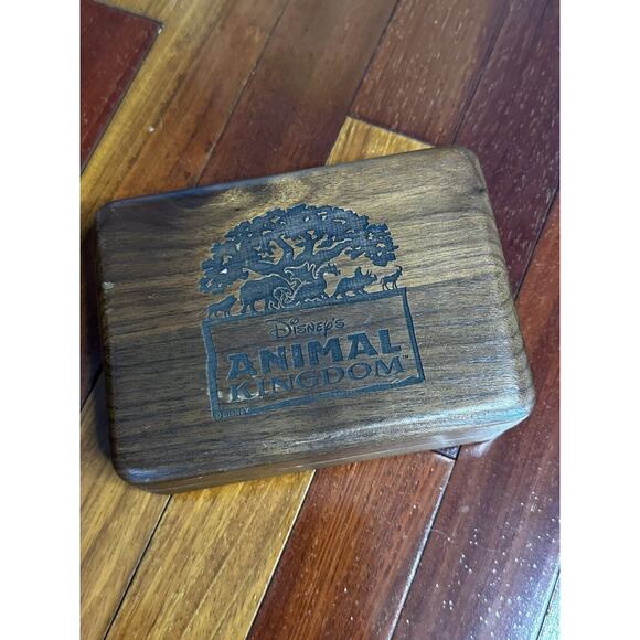 Animal Kingdom Laser Carved Trinket Display Wooden Box Disney WDW Gift Keepsake - Picture 2 of 6